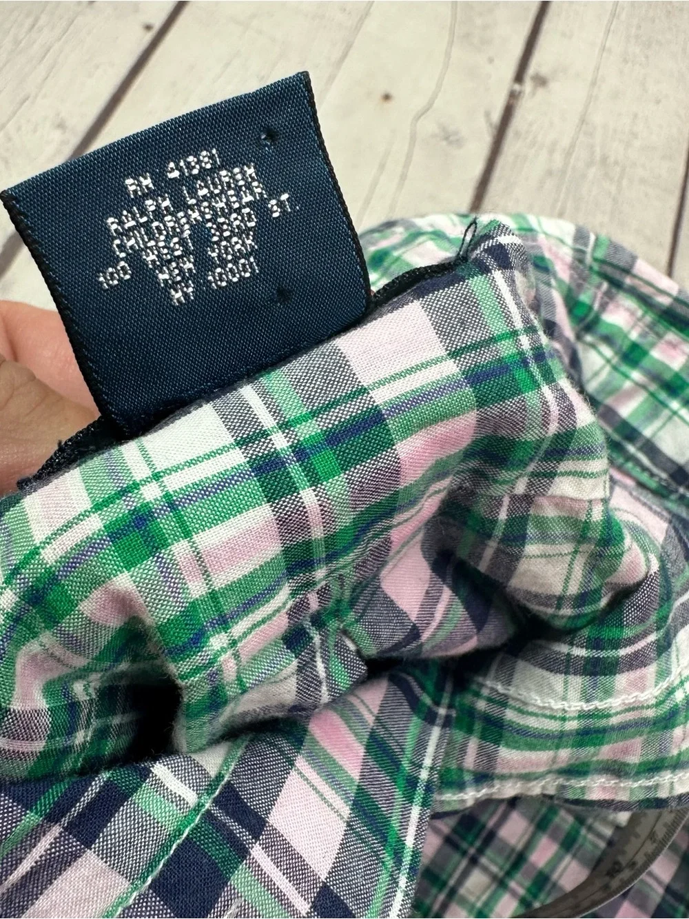 Ralph Lauren RL Plaid Short-Sleeve Button up cotton Shirt boys 4 preppy spring